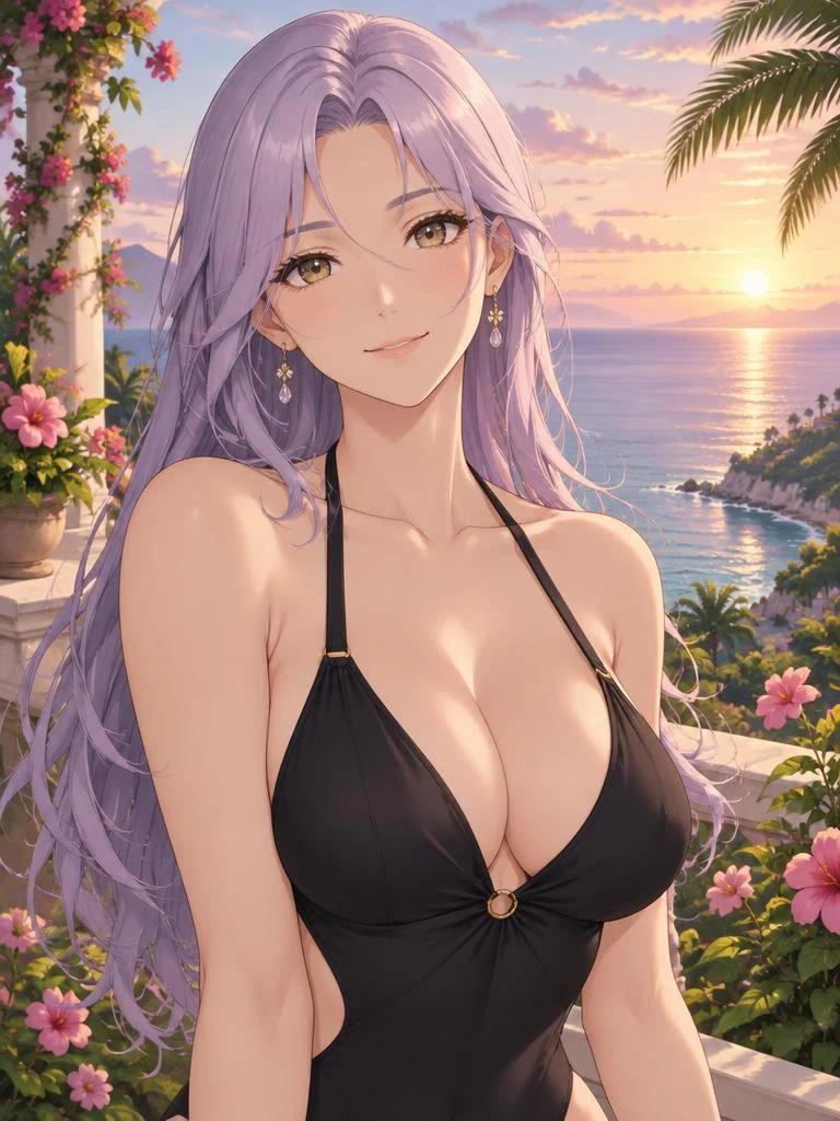 Ivy, fictional adult anime companion by the sea